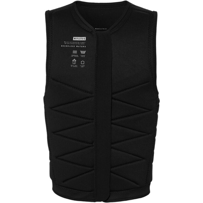 2024 Mystic Mens Outlaw Front Zip Wake Impact Vest 35005.240226 - Black